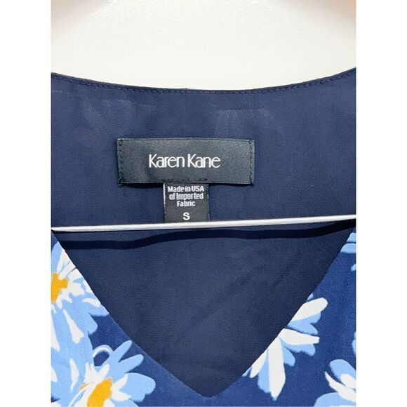 Karen Kane Tank Top Floral Size Small Blue Uneven Hem Pullover NEW - Picture 8 of 11